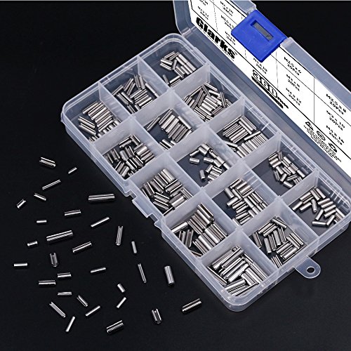Glarks 360Pcs M2 M2.5 M3 M4 Slotted Spring Pin Assortment Kit, Split