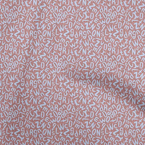 oneOone Cotton Jersey Dark Rose Brown Fabric Alphabet Craft Projects Decor Fabric Printed By The Yard 58 Inch Wide