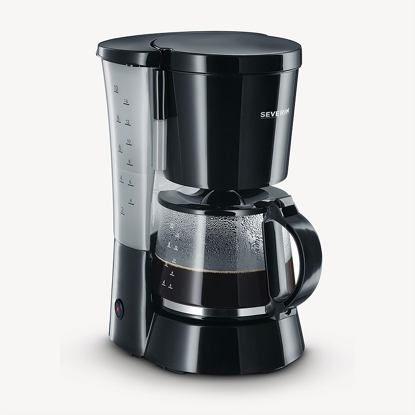 SEVERIN Macchina per Caffè Americano con Caraffa in Vetro, Caffettiera a Filtro fino a 10 Tazze, Piastra Riscaldante, Utilizzo Semplice, 800 W, Nero - KA 4479