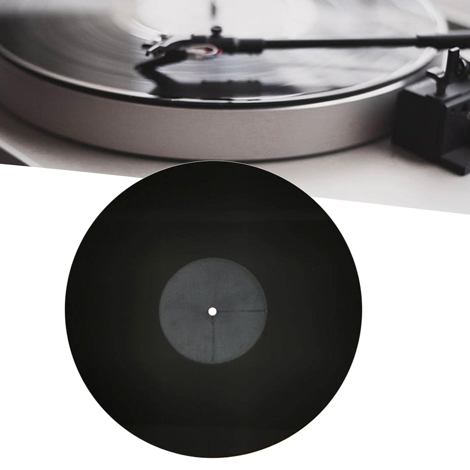 Set di 2 tappetini per giradischi in acrilico da 30,5 cm, per giradischi in vinile, nero, diametro: 29,5 cm
