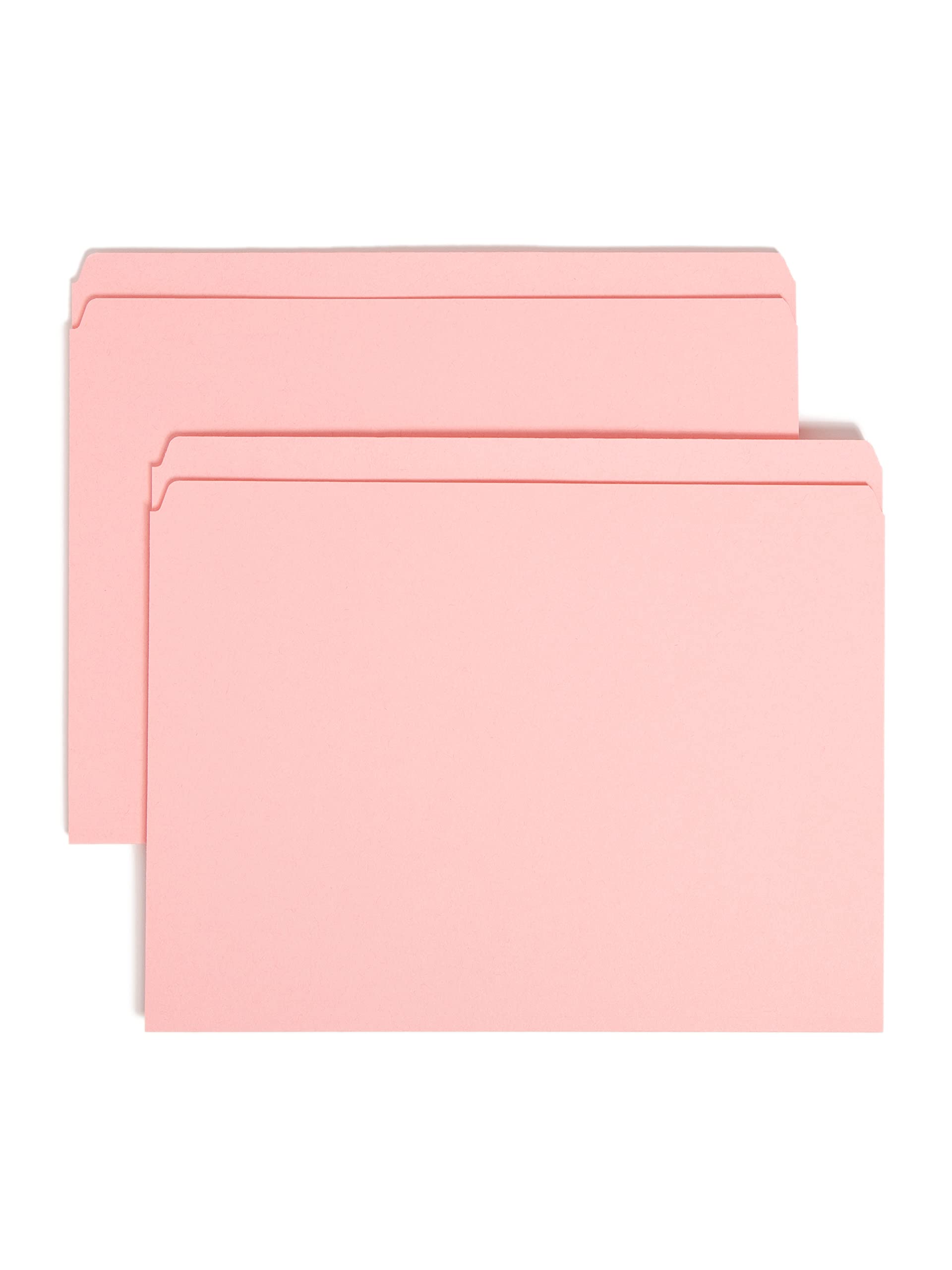 Smead File Folder, Straight-Cut Tab, Letter Size, Pink, 100 per Box (10942)