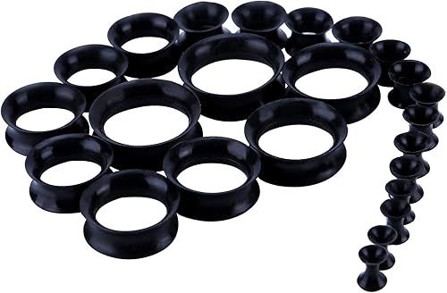 Miniatura 4 de WBRWP 48322422201612 piezas de túneles y tapones de oreja Calibres de oreja de silicona durosuave huecos de doble acampanado expansor de oreja