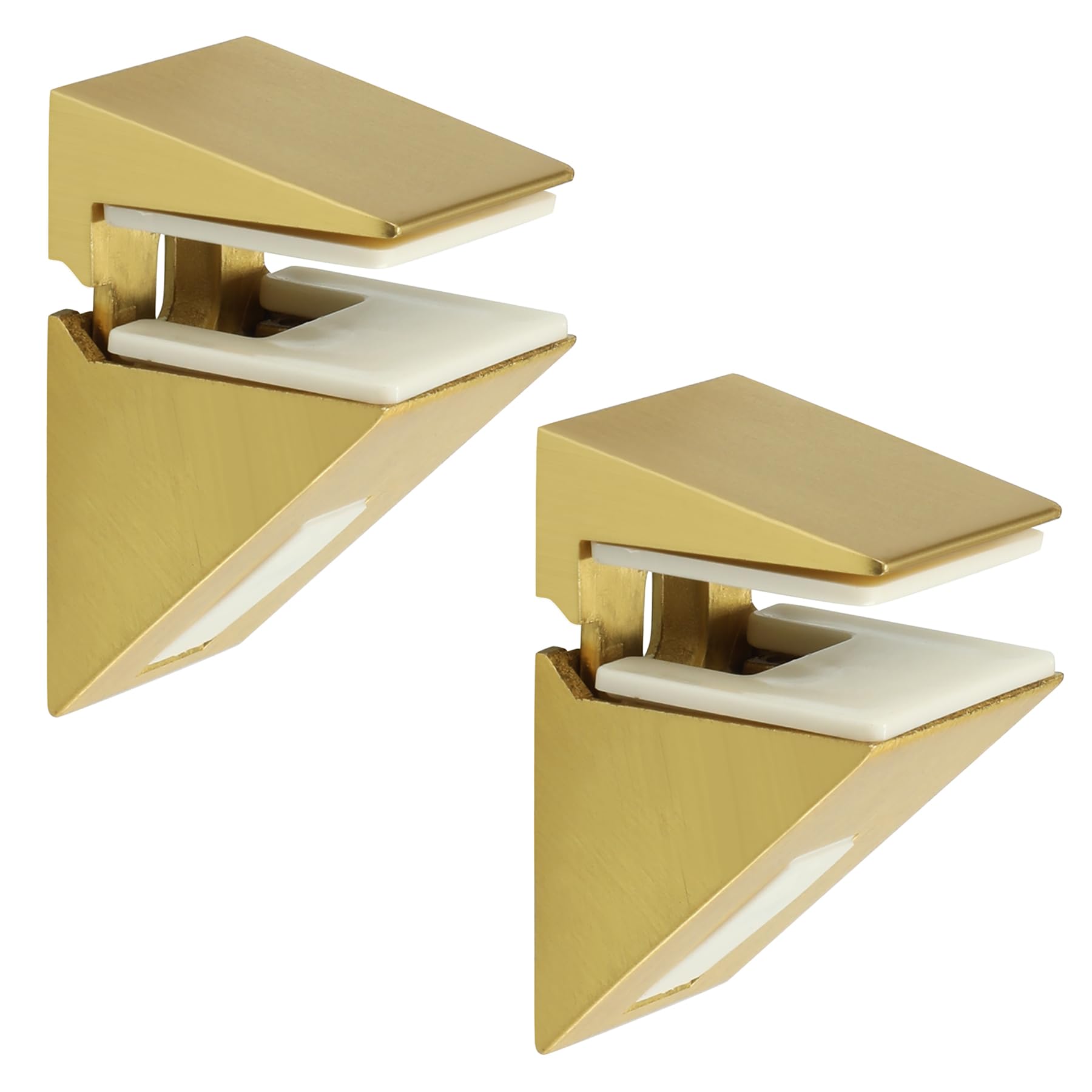 Supports d'étagère en verre dorés réglables pour salon chic