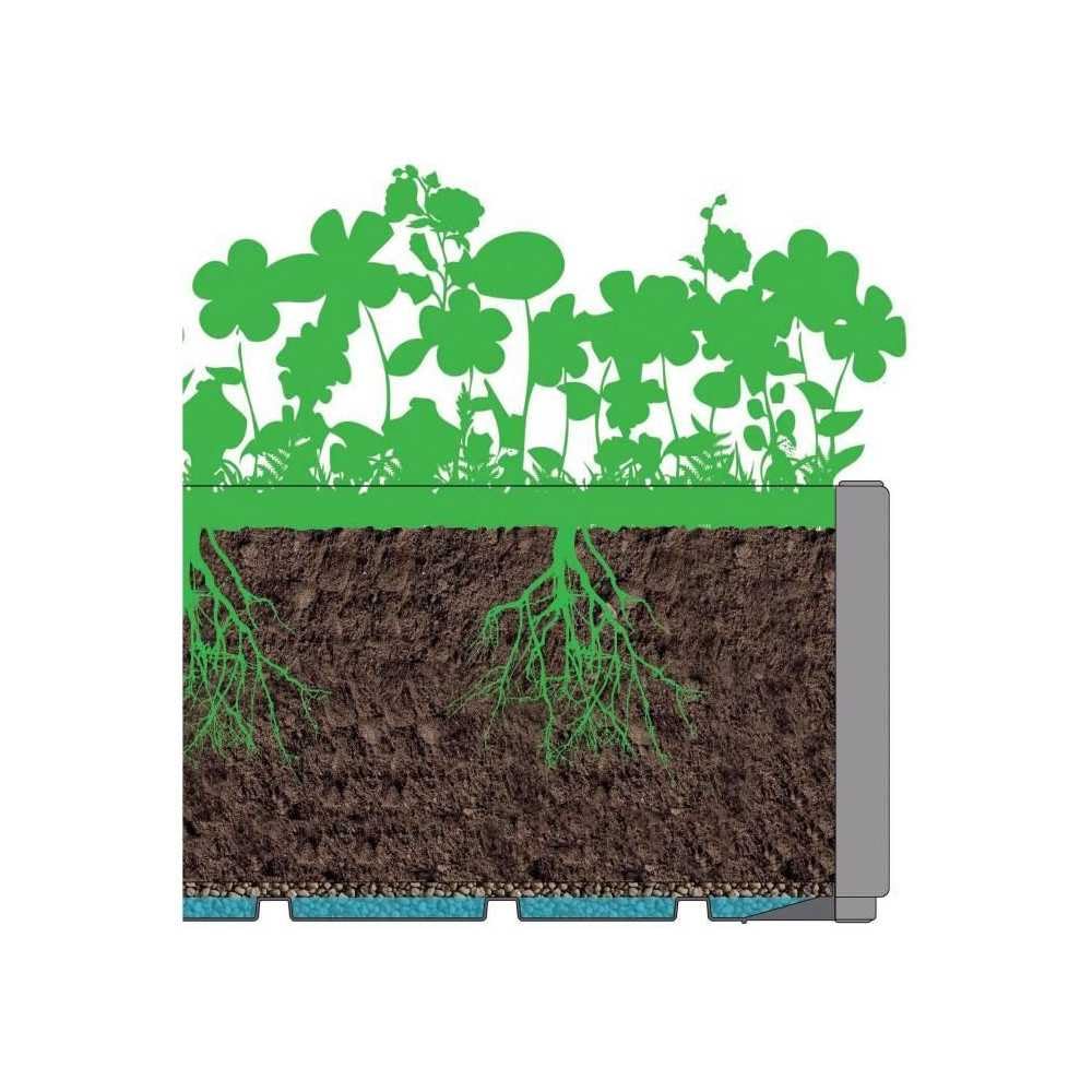Jardinera Ethica rectangular 80 cm con enrejado verde