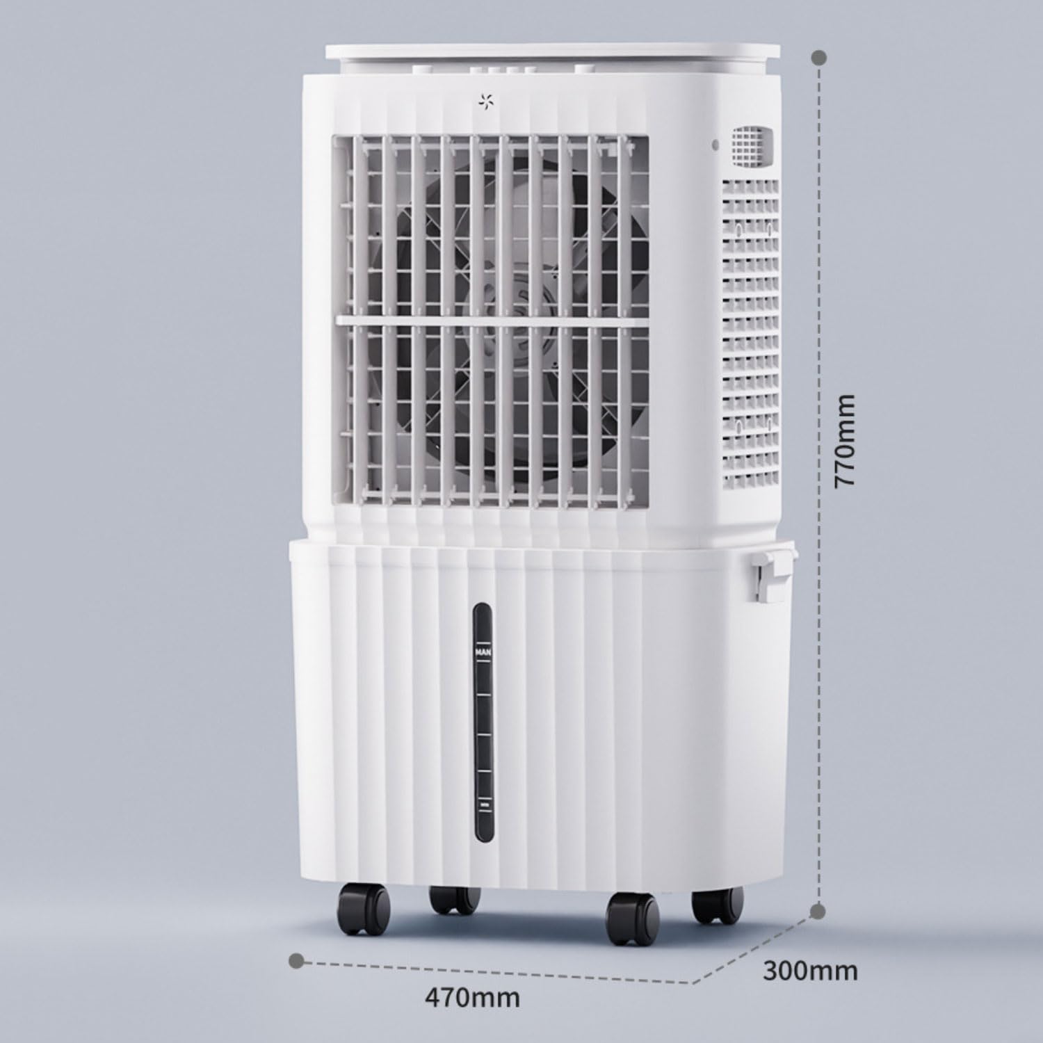 Climatizador Evaporativo Portátil con Tanque Desmontable 30L Enfriador de Aire Silencioso con Temporizador 12H 3 Velocidades 120° Oscilación Bajo Consumo Ventilador de Enfriamiento para Hogar