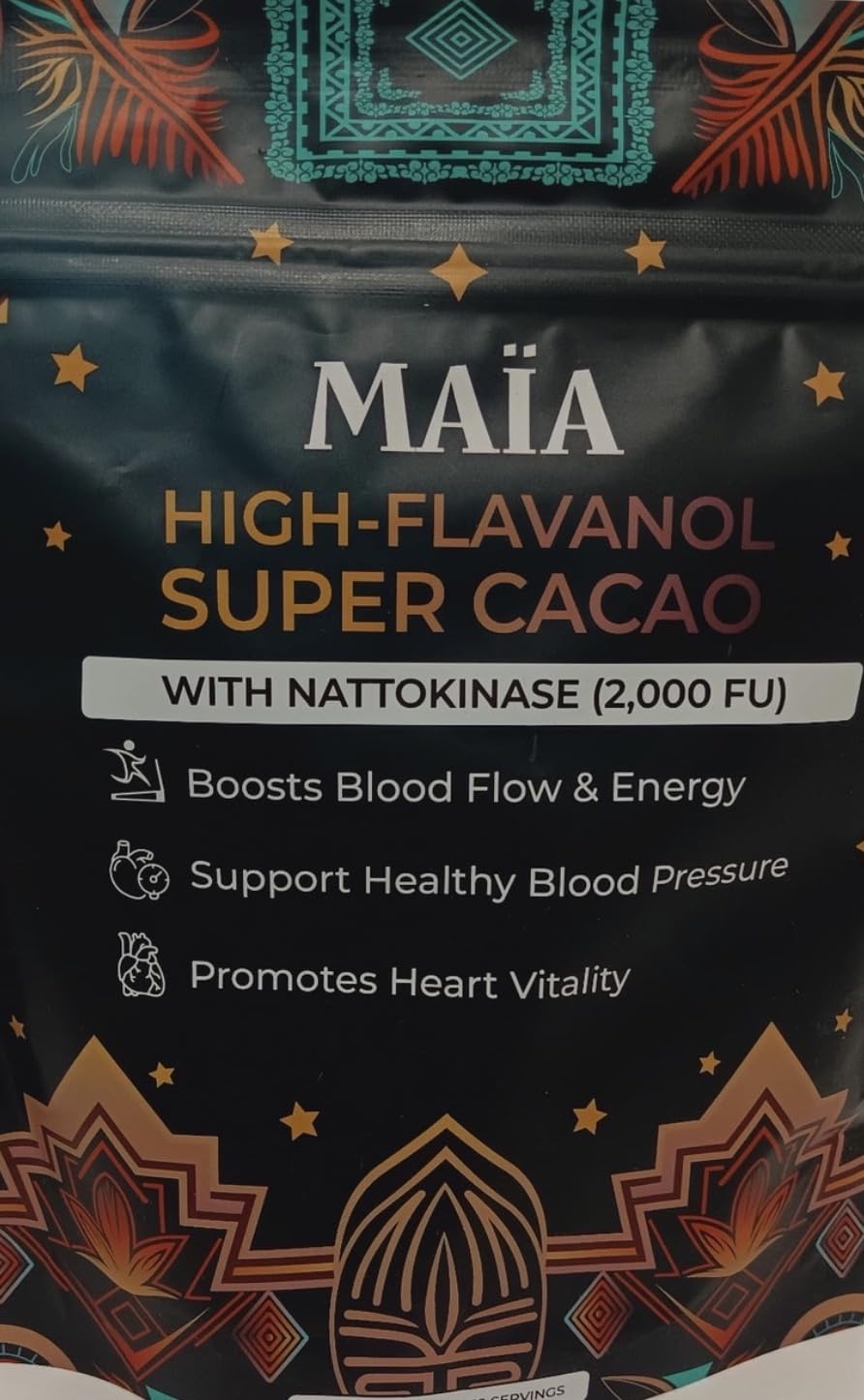 Pack of 2 Maia Ceremonial Cacao | Super Cacao | Alto Flavanoles | Apoya la presión arterial saludable, el bienestar cardiovascular | Teobromina
