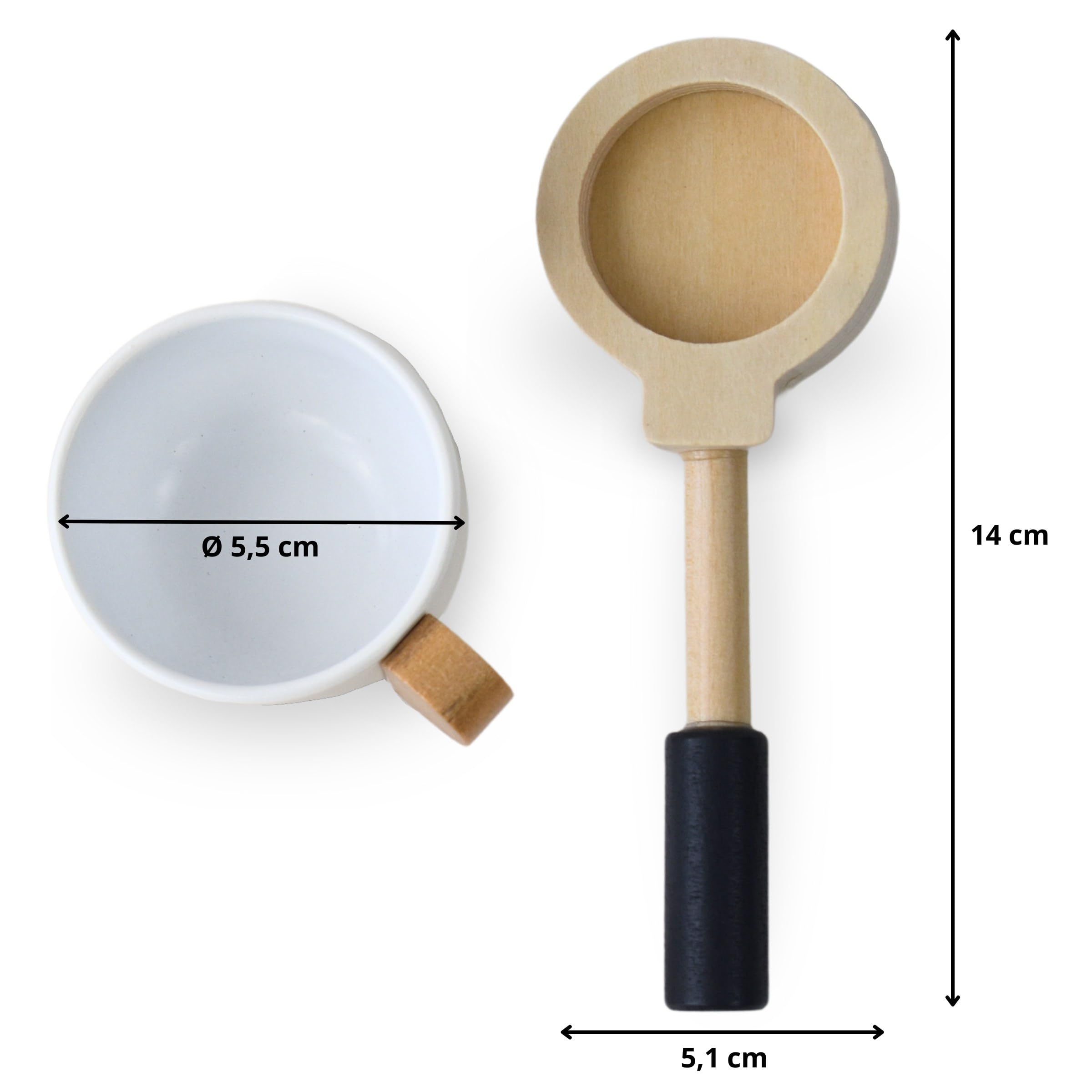 Machine à Café En Bois Mamabrum – 8 Pièces – Jeu De Barista – Motricité Fine – Dès 3 Ans