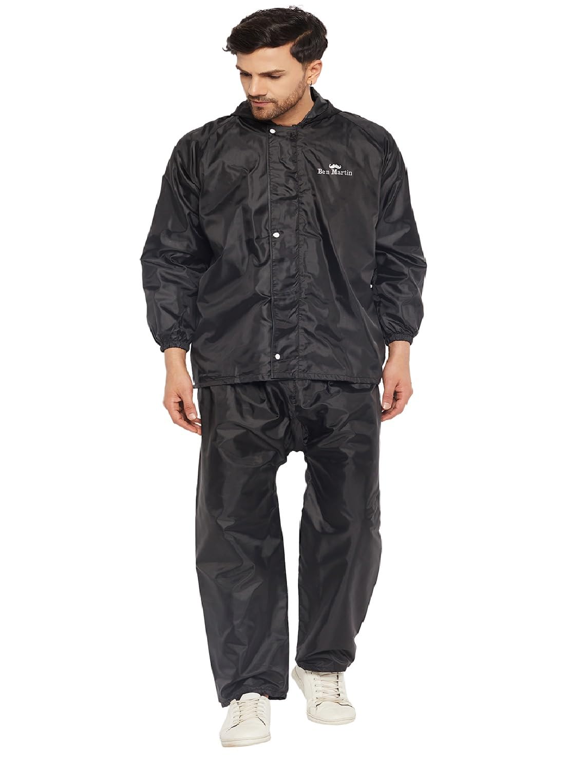 Ben MartinCasual Style Polyester Rain Coat for Men - Waterproof Rainsuit for Bike Riding