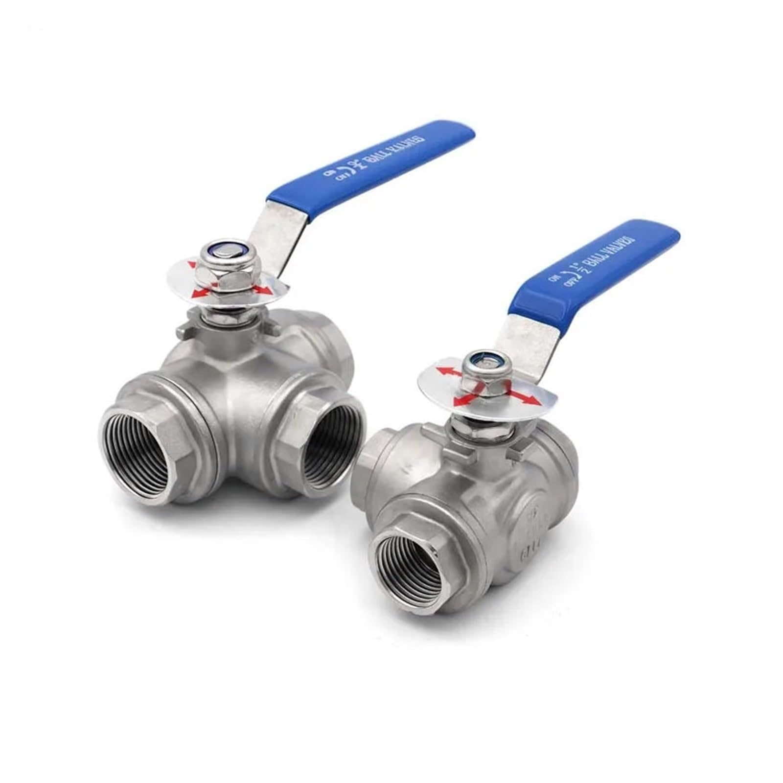 AARTERZZA 1pc 2" SS304 Stainless BSP Female Ball Valve L Type 3 Way Ball Valve Pipe Fitting