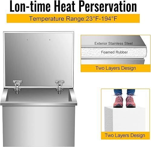 Miniatura 4 de KODOM Hielera integrada con cubierta extraíble SUS 304 de acero inoxidable con tubo de drenaje y tapón de drenaje para bebidas frías de vino y
