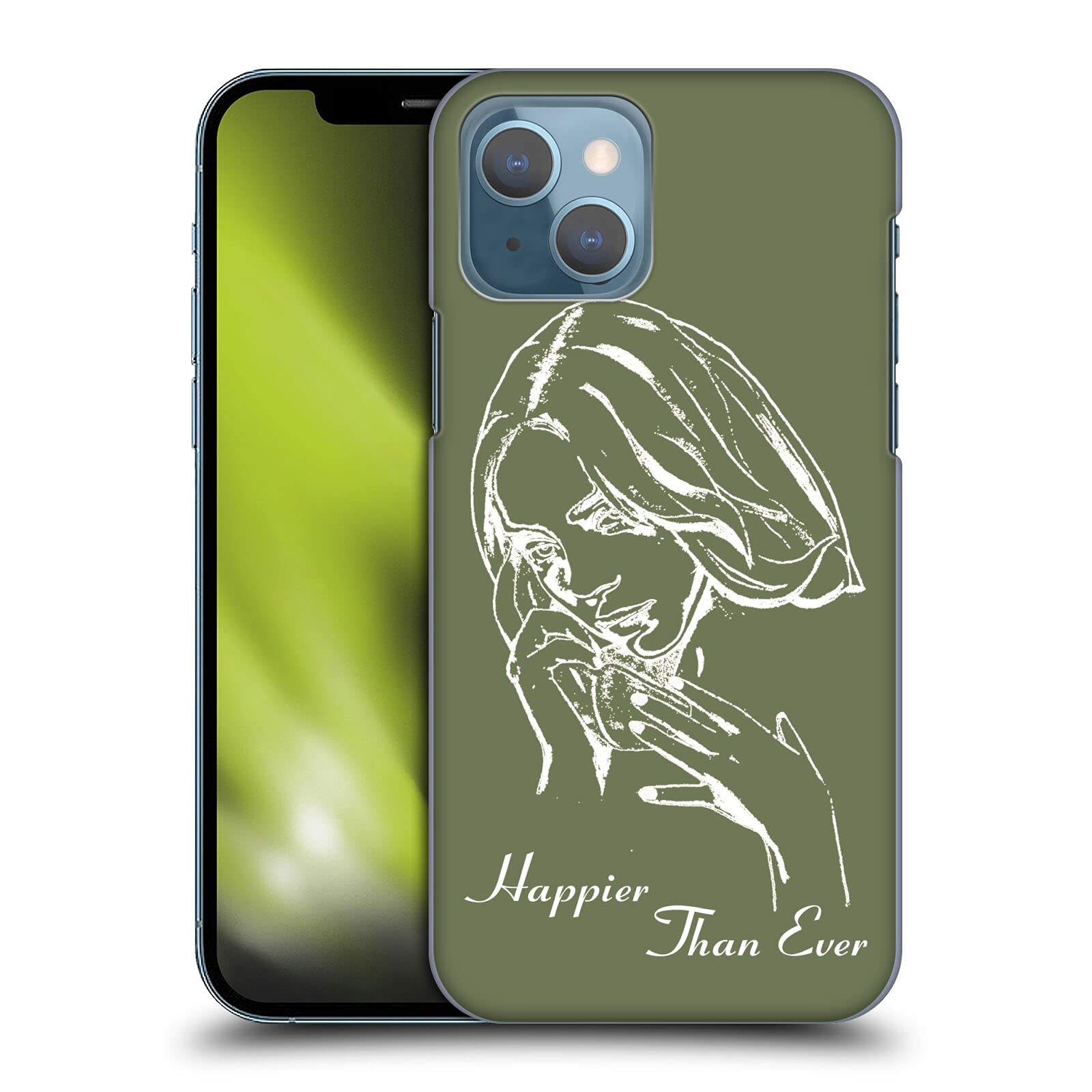 Head Case Designs Licenza Ufficiale Billie Eilish Album Stencil Verde Happier Than Ever Custodia Cover Dura per Parte Posteriore Compatibile con Apple iPhone 13