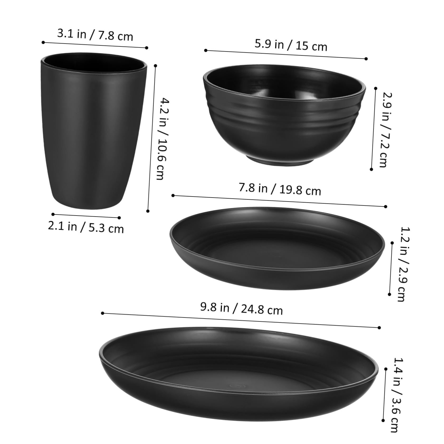 Unomor 1Set Straw Dinnerware Set Outdoor Dinner Plates and Bowls Versatile Dining Dishes for Home Camping and Picnics Safe and Sturdy Resistant