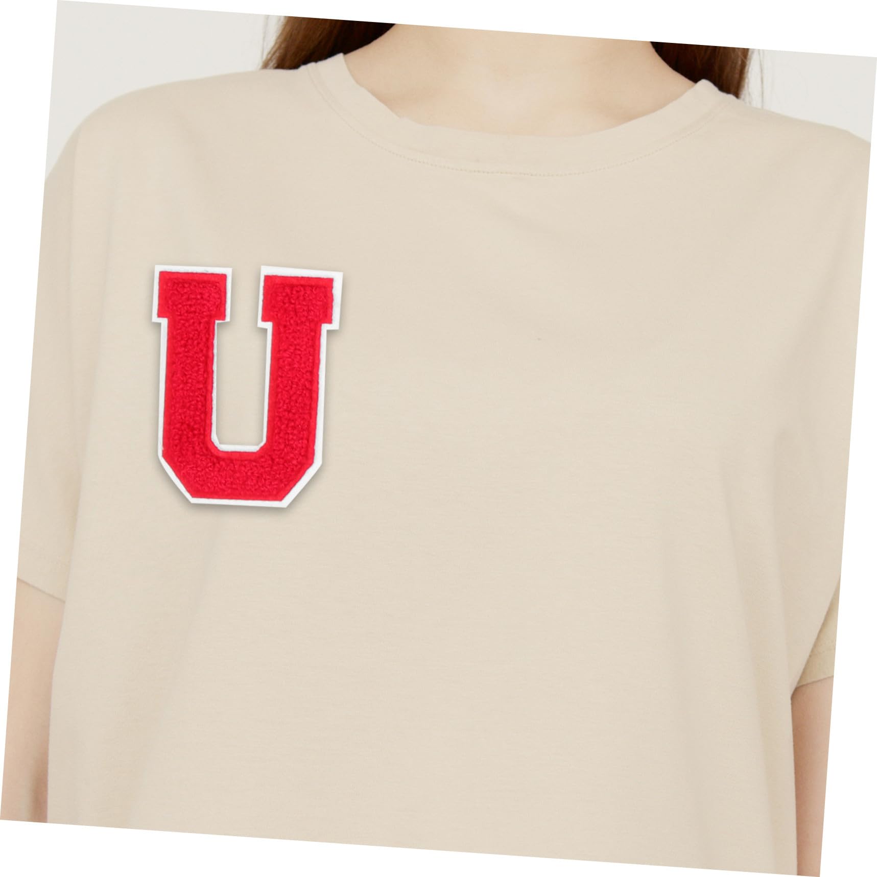 HOMSFOU 5 Set Toppe Ricamate Con Lettere Logo In Ciniglia Lettere Assortite Per Cucire Indumenti Toppe Per Cappelli Per Vestiti Giacche Cappotti Vestiti Per Decorazione 26 pezzi*5