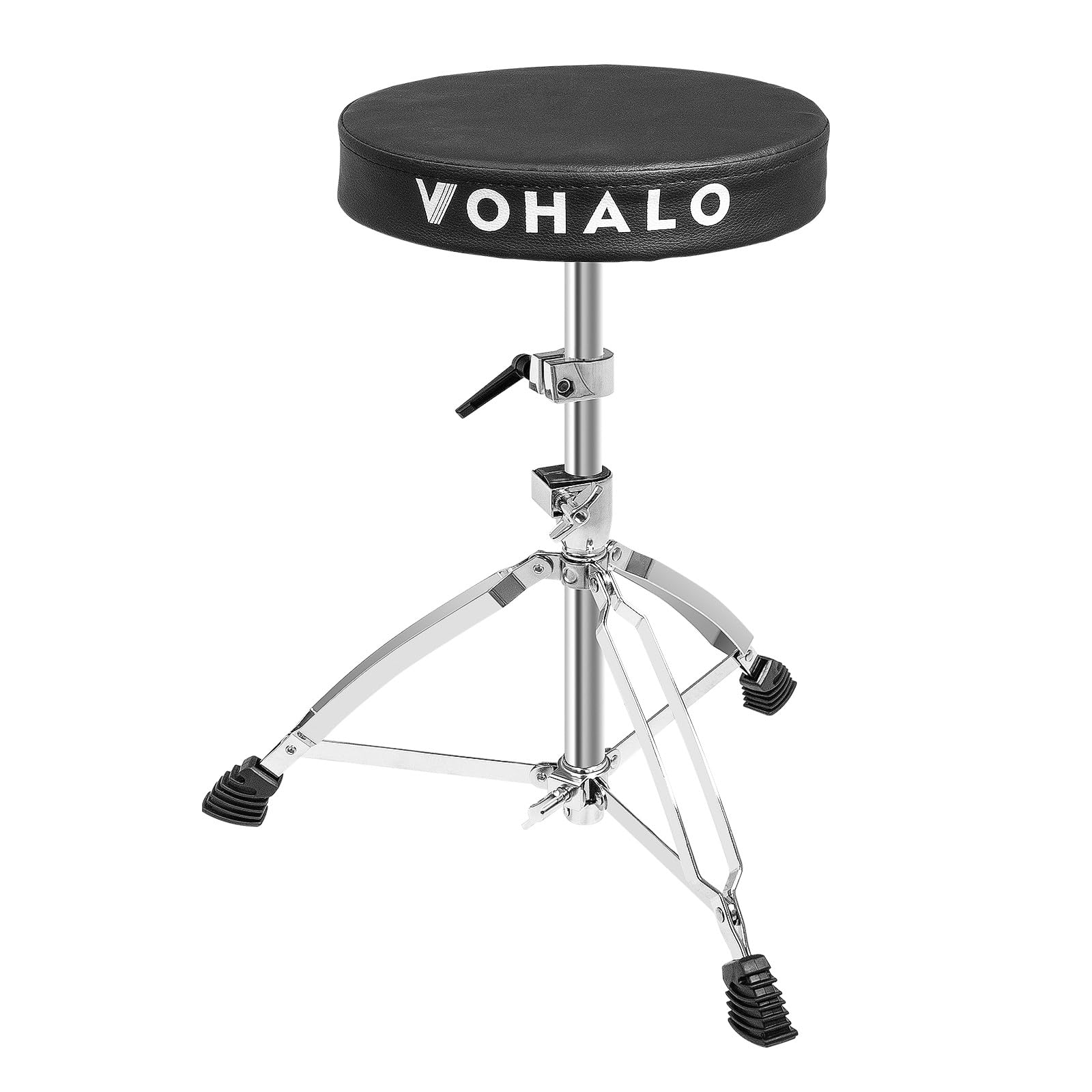 VOHALO Drum Throne Drum Stool Padded Seat Height Adjustable Foldable with Anti-Slip Padded Drum Seat Black