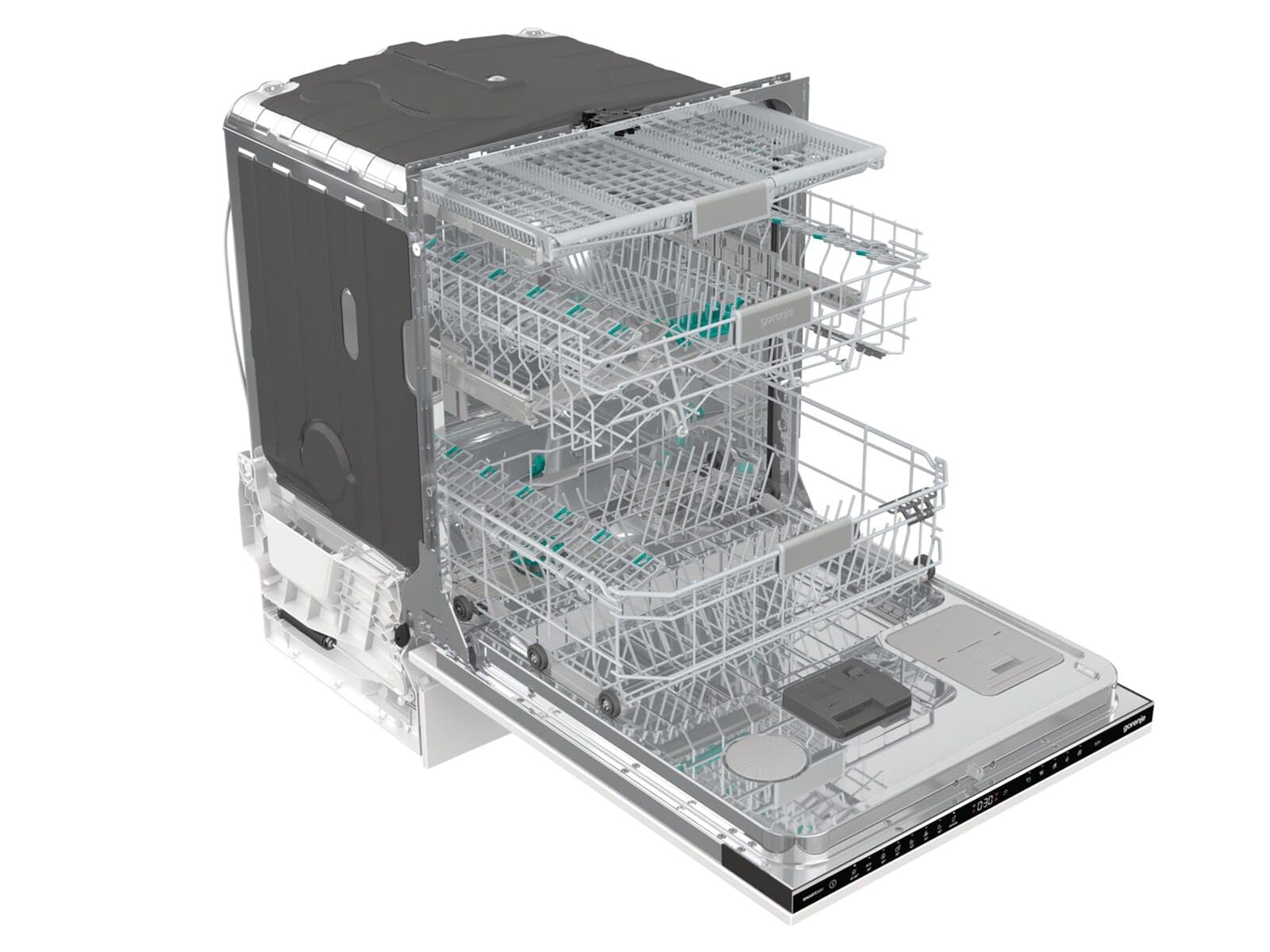 Gorenje - Vollintegrierbarer Einbaugeschirrspüler - Edelstahl - Stahl - 16 Maßgedecke - 9,6 Liter - 39 dB - 6 Programme + Automatikprogramme