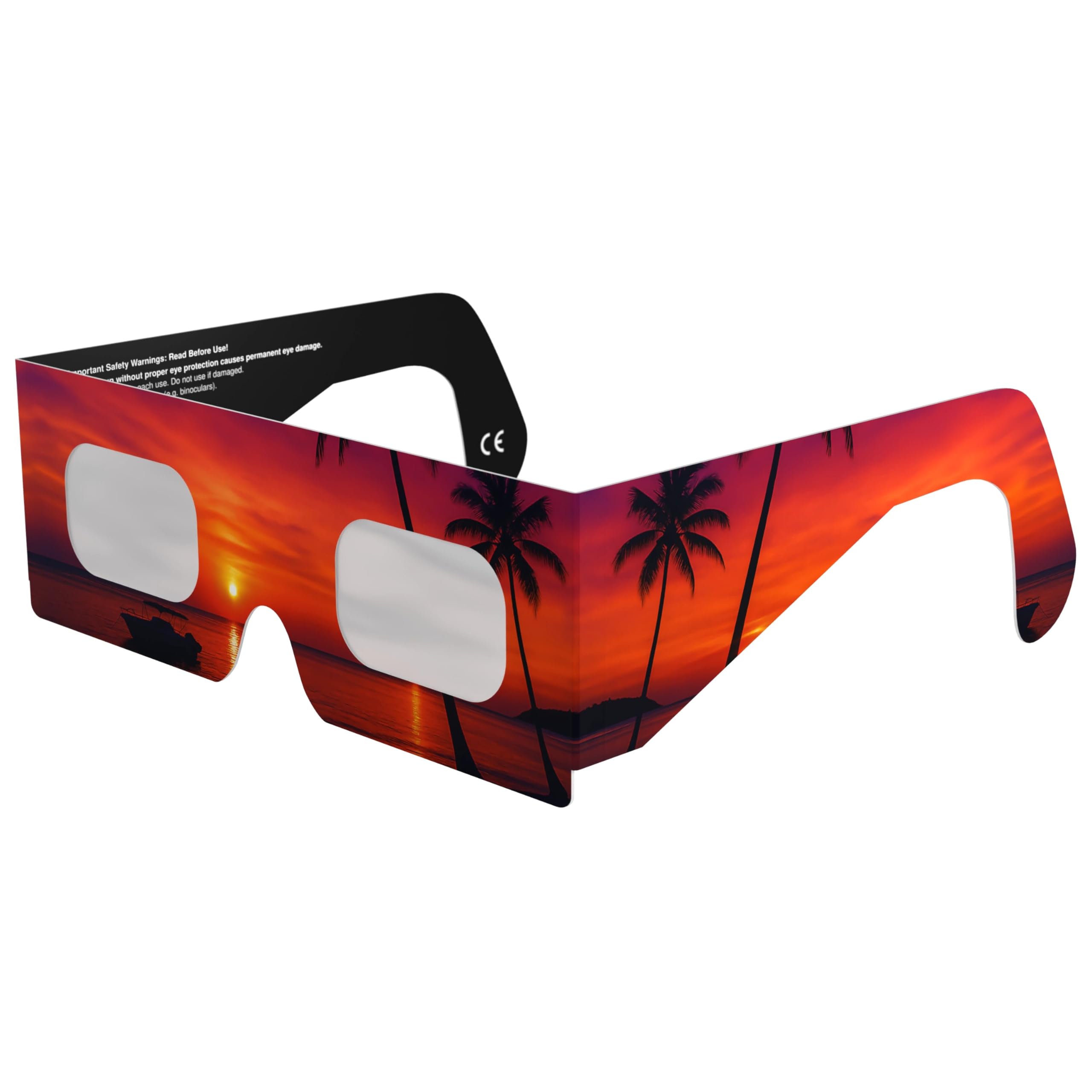 Solar Eclipse Glasses ISO 12312-2 CE Certified | Safe Solar Viewing Glasses UK | Paper Cardboard Frame | Total Solar Eclipse August 2026 | Made in EU | 1 Pack | Palms โ image 1