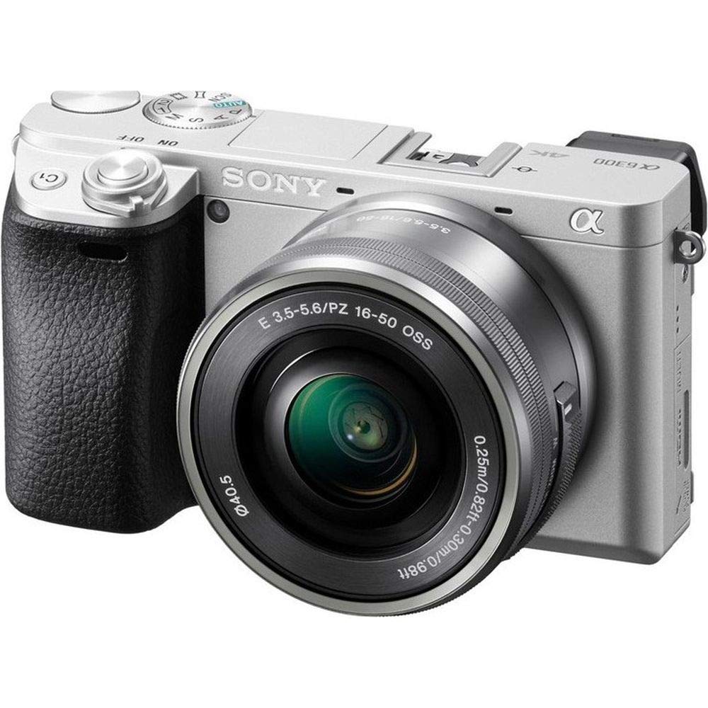 Sony Alpha 6300 Kit Fotocamera Digitale Mirrorless Compatta con Obiettivo Intercambiabile SEL 16-50 mm, Sensore APS-C CMOS Exmor HD da 24.2 MP, 425 pt Fast Hybrid AF 11 fps, Argento