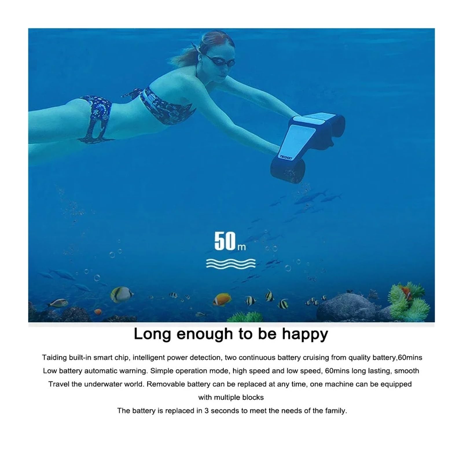 Scooter subacqueo Scooter Elettrico per Immersioni subacquee Scooter subacquei Nuoto Elica a velocità Regolabile Attrezzatura Sportiva per d'Acqua Elica-Leggera