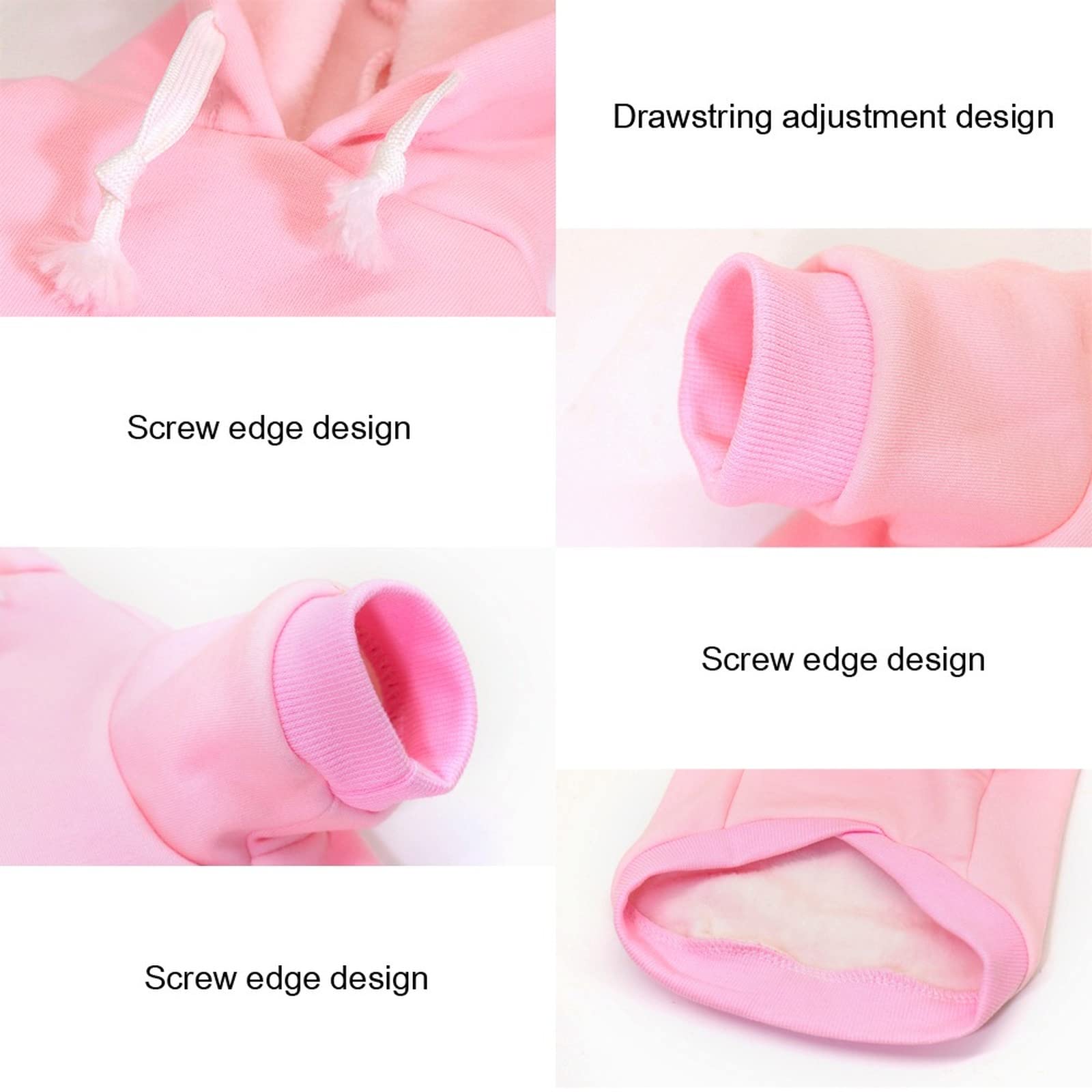 Sweat à Capuche pour Chien Personnalisé, Vêtement Hiver, Luxury Dog Clothes, Pull Grande Taille (2XL, Rose)