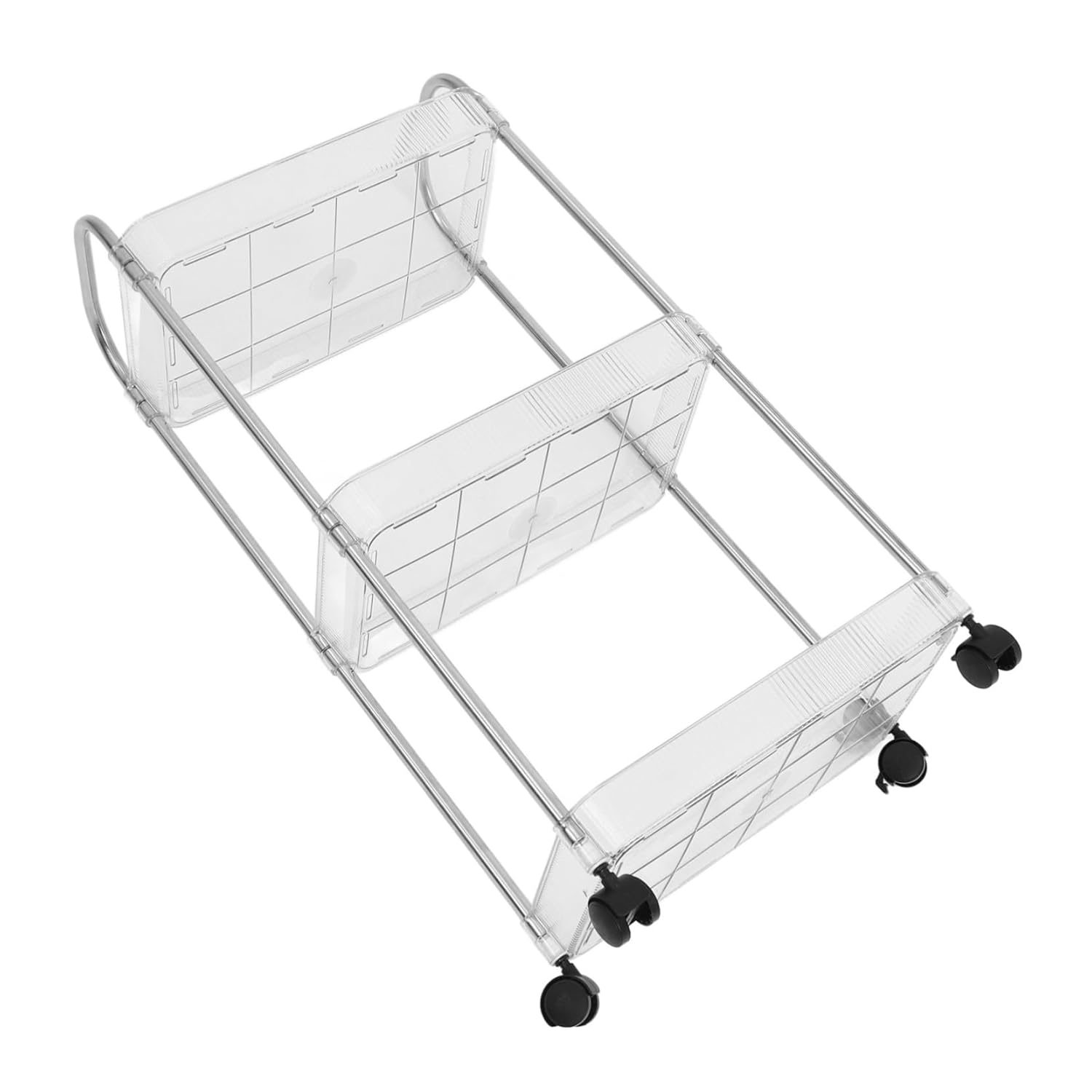 Multi-tier Rolling Storage Cart Compact Movable Organizer Spacious Shelves for Hair Salon and Spa Pet Material Elegant Design for Spaces
