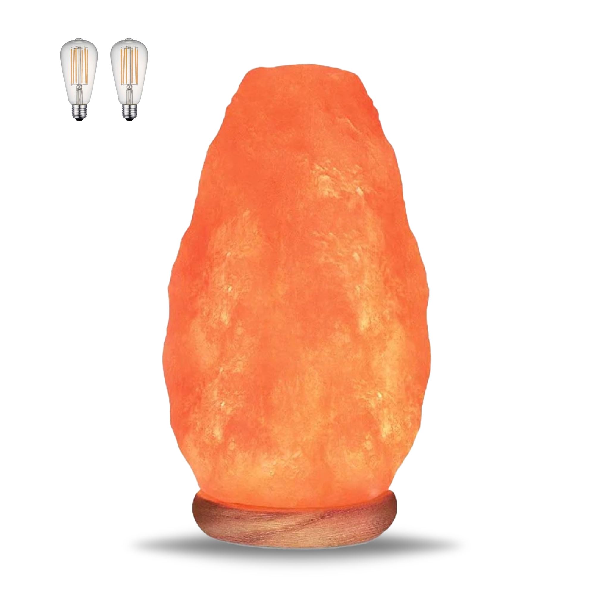 RUMUSH Himalayan Salt Lamp with on/Off Switch - Natural Crystal Rock Night Light for Home Decor - Hand Carved Salt Lamp with Wooden Base