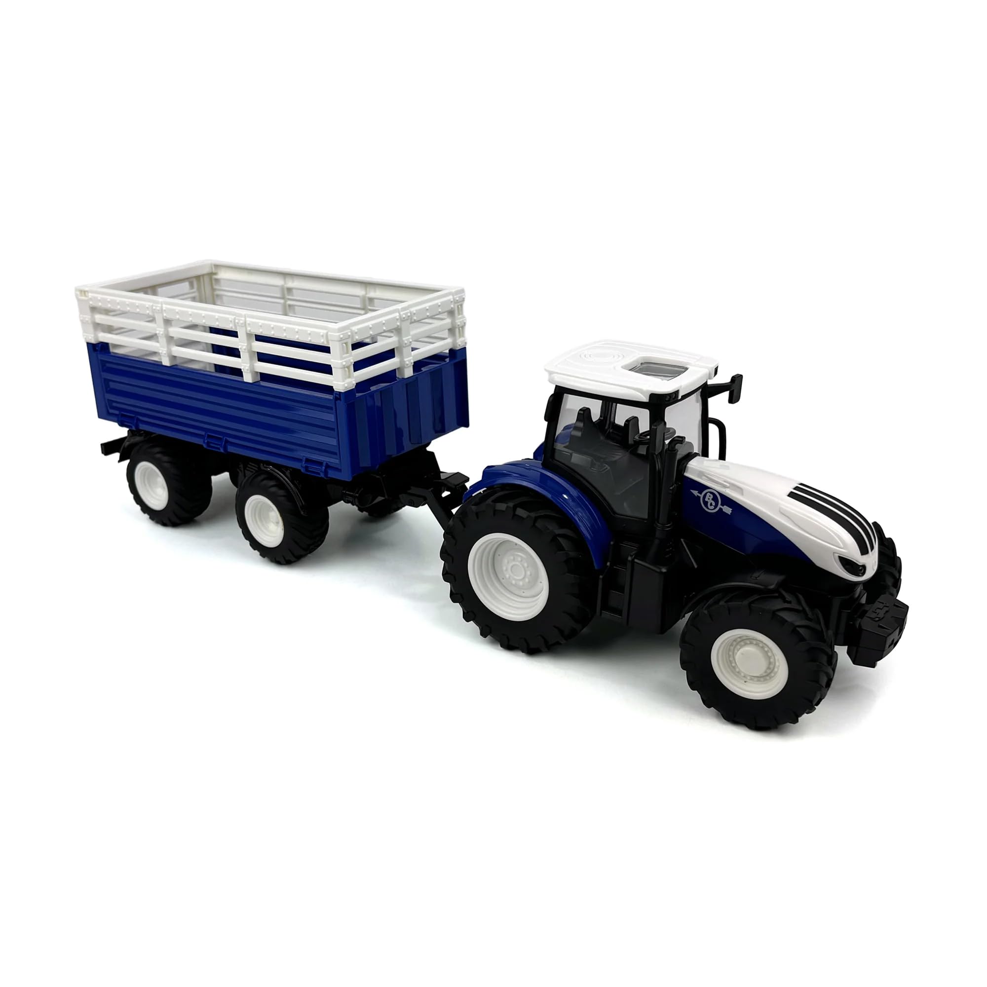 Big Country Toys R/C Tractor & Trailer Combo, 1:24 Scale (Blue)