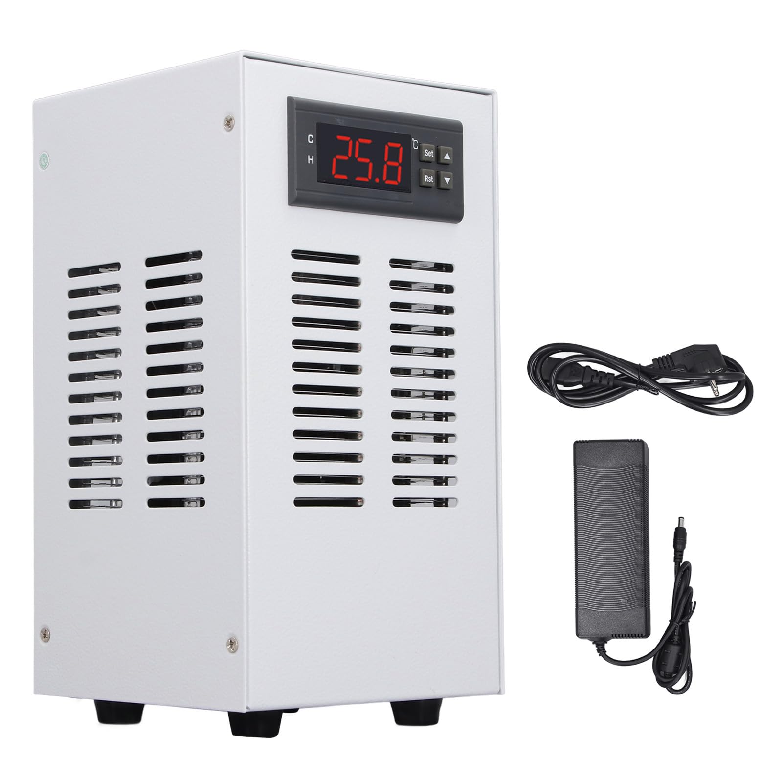 Aquarium-Kühler, 120 W, Wassertank-Heiz- und Kühlsystem für 35 l-Aquarien, elektronischer Temperaturregler mit 10 bis 40 Grad Celsius Bereich und geräuscharmem Betrieb 30 bis 35