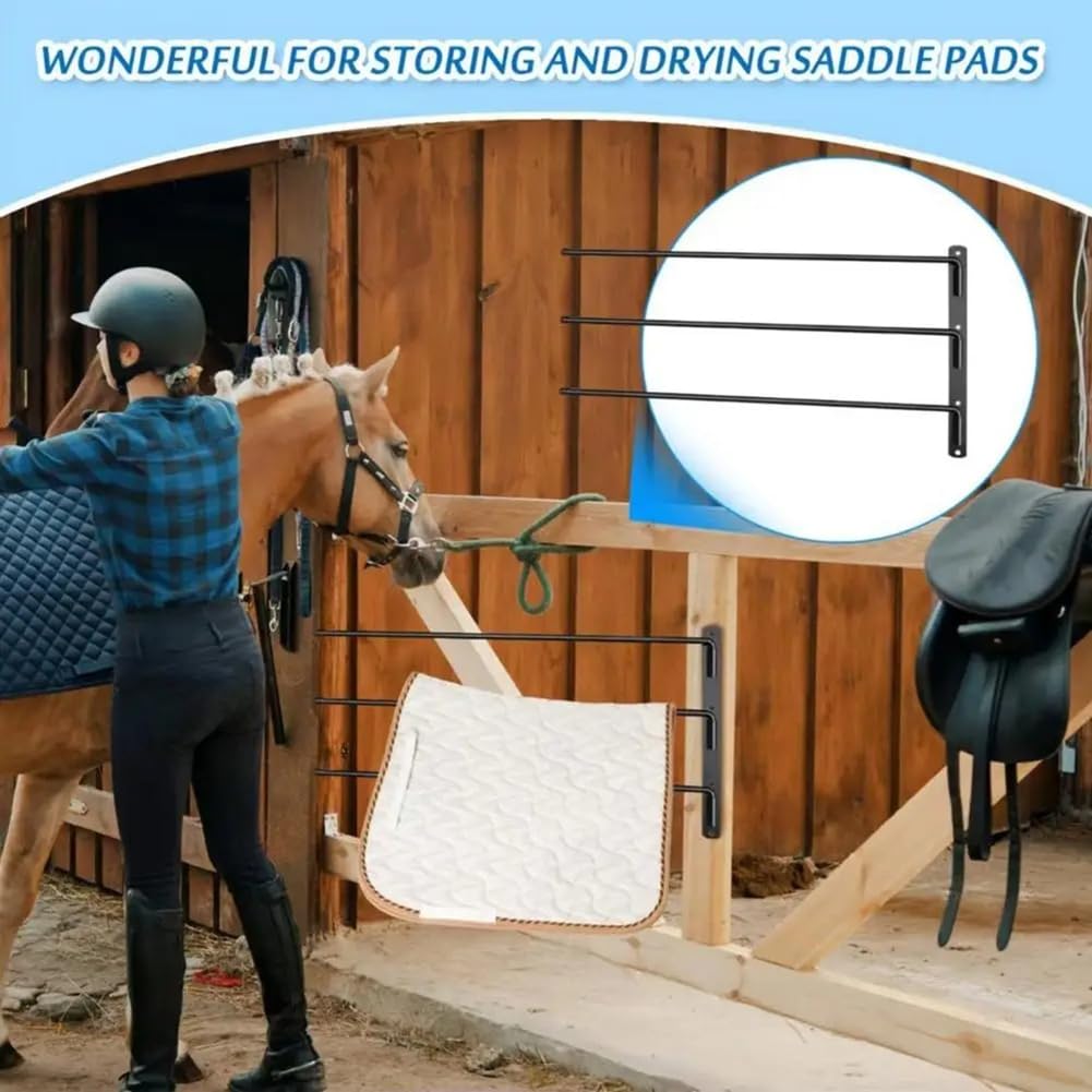 Soporte para manta de caballo, soporte para mantas de caballo, 180 grados, resistente, accesorio para soporte de sillín