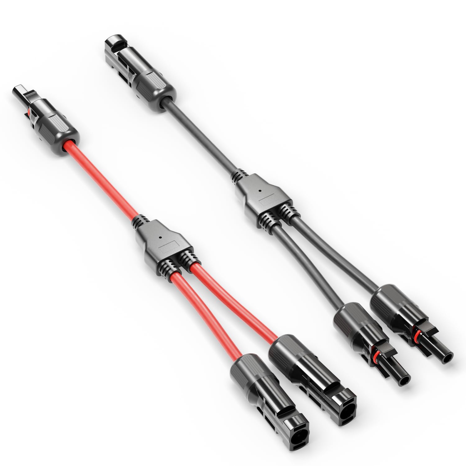 deleyCON Solarny kabel Y 2/1 adapter 4 mm² - wtyczka Y PV4 / adapter T IP68 1500 V - (M/FF, F/MM) - do instalacji solarnych, paneli słonecznych, instalacji PV, fotowoltaiki, wtyczki PV (30 cm)