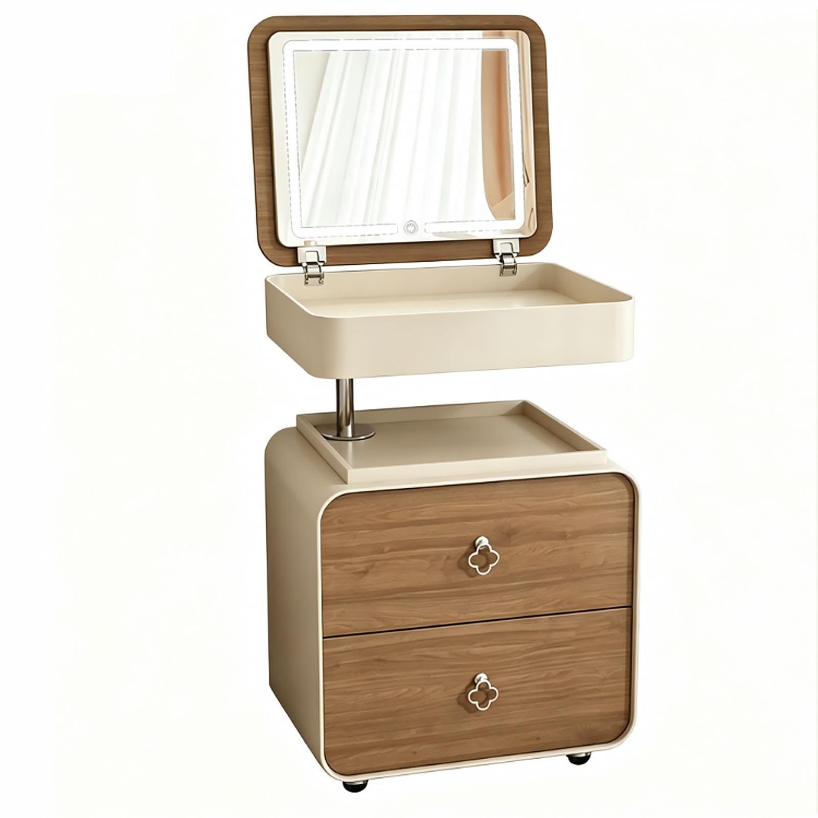 Toeletta Trucco Legno Piccola Legno Regolabile In Altezza Con Specchio