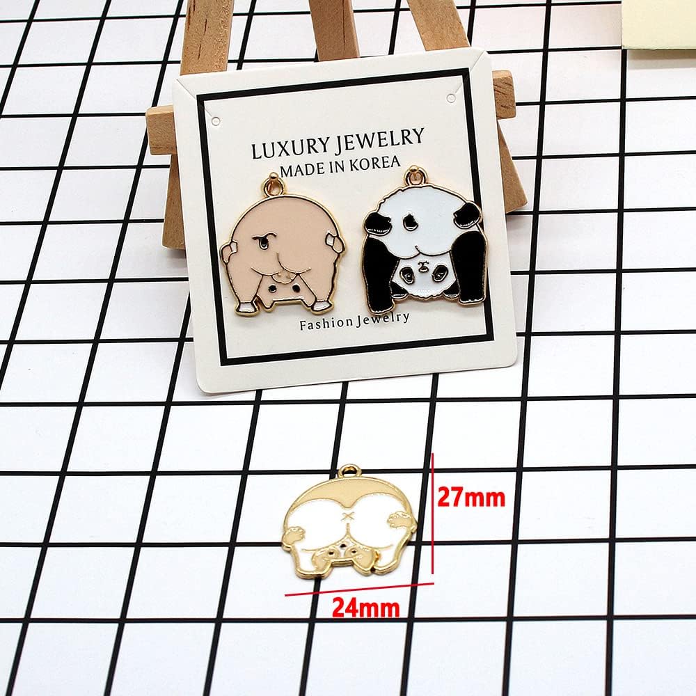12pcs 24x27mm Large Funny Pendants Jewelry Charms Anime Panda Pig Dog Charms For Making Dangel Bracelets Pendant Charm So Funny Animals Charms Pack - Image 6