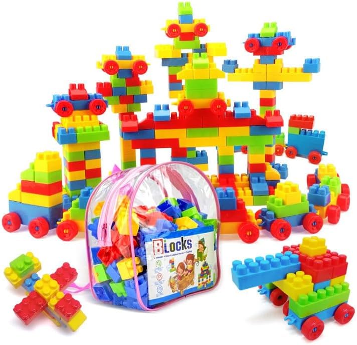 Building Blocks Toys for Kids Educatinal and Learning Puzzle Games for Kids Girls & Boys Preschool Children -110 Pcs Bag, Multicolor