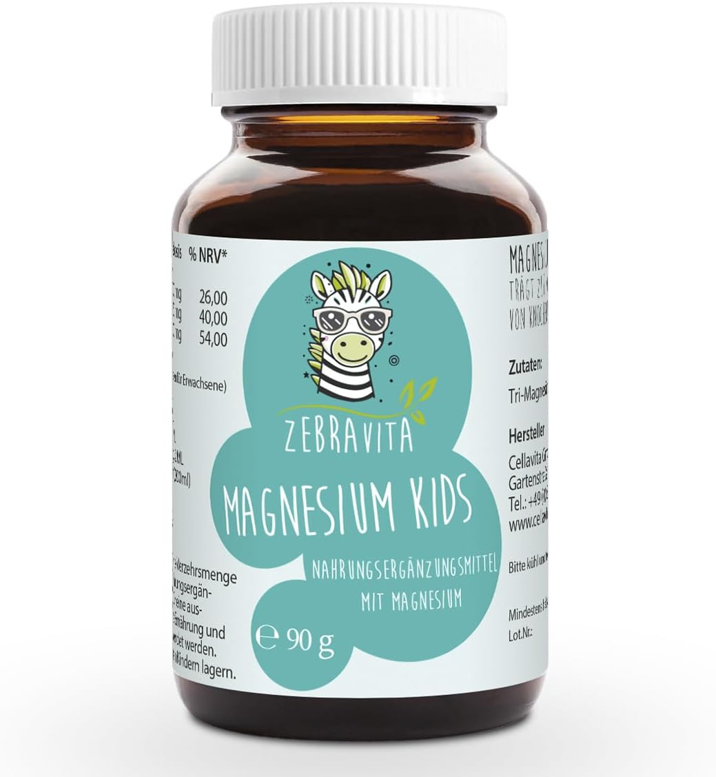 Magnesium Kids 90 g poeder in glas – magnesiumdicitraat speciaal ontwikkeld voor kinderen – zachte magnesiumpoederformule voor dagelijks gebruik – mild van smaak en zonder additieven