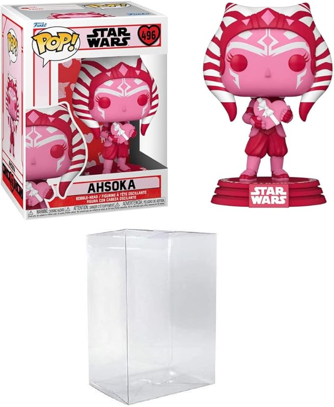 Funko Pop! Star Wars: San Valentín - Ahsoka incluido con protector EcoTEK Pop