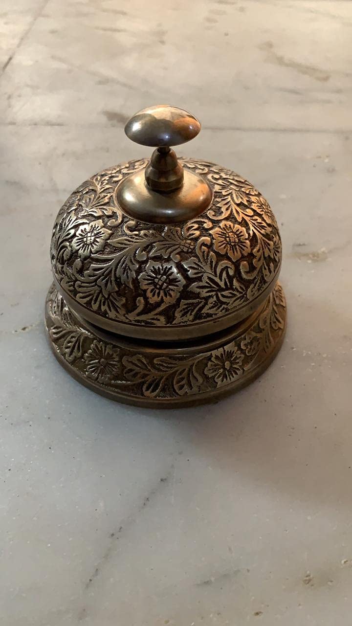 A N Traders Manual Push Antique Table Bell with Floral Embellishment (B096KJTY9G) Amazon Price History, Amazon Price Tracker