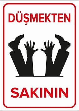 Düşmekten Sakının Sac Levha 35X50 Cm