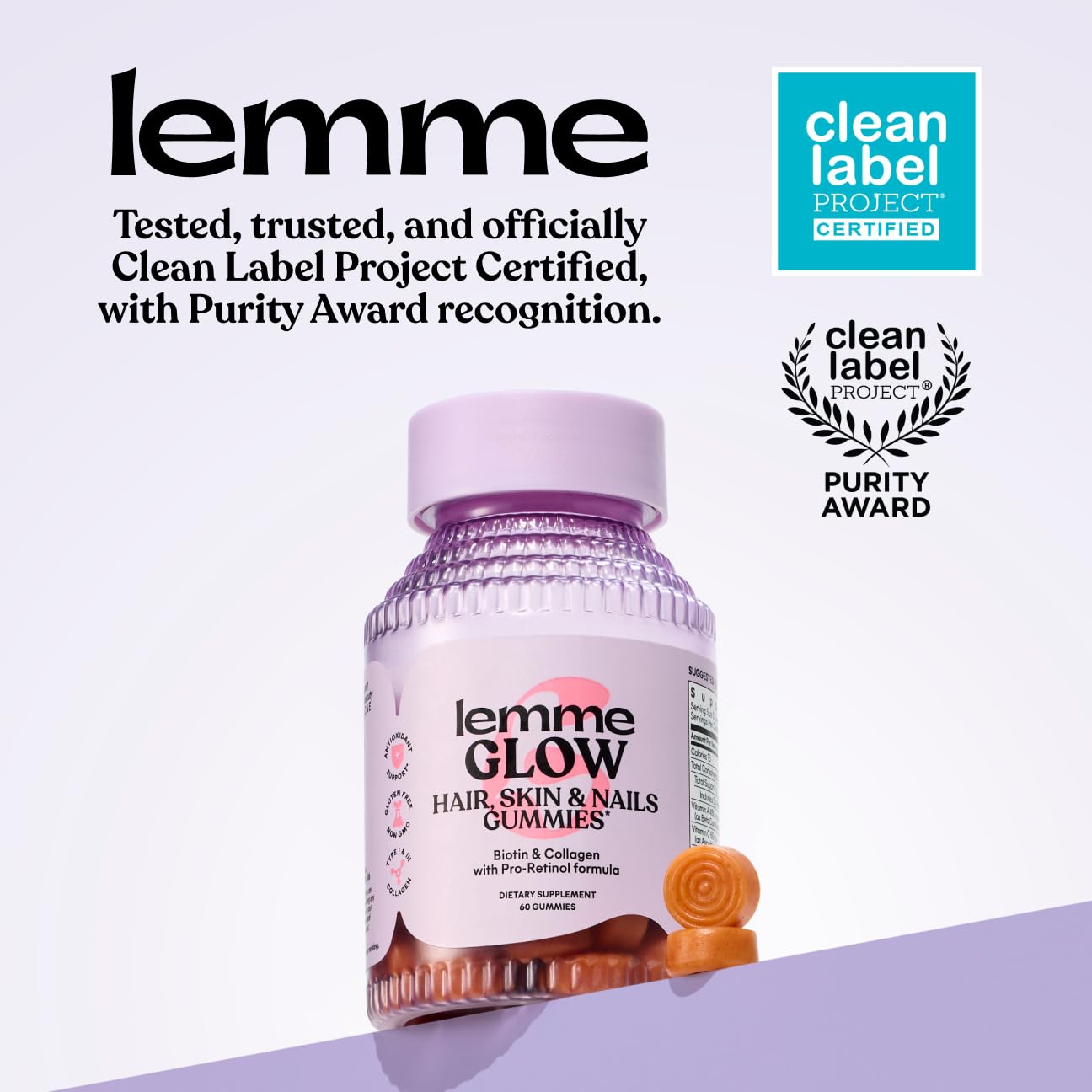 Lemme Glow Collagen Gummies for Strong Nails & Healthy Skin, 30-Day Supply — Amazon image 5