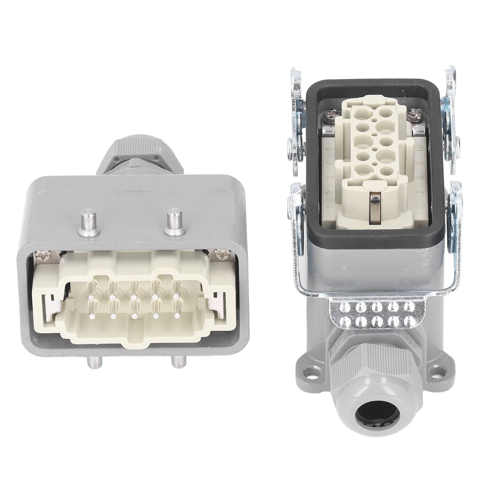 Prostokątne Złącze Heavy Duty IP65 16A 500V Wodoodporne Złącze Trudnopalne Połączenie śrubowe HDC-HE-010-4-PG16
