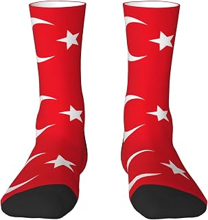 Calcetines divertidos de la bandera de Turquía, calcetines de moda locos, personalizados, suaves, para hombres y mujeres, unisex