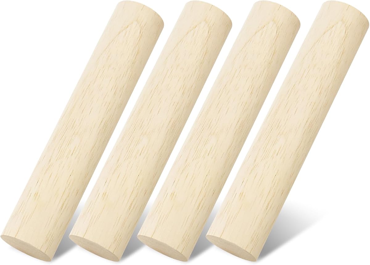 Rodillo de madera pequeño de 6.0 in, 4 rodillos de masa para bola de masa, mini rodillos de madera, juego de rodillo de madera para fondant, pasta, pan, pastelería, galletas, pizza, utensilio de cocina para pasteles