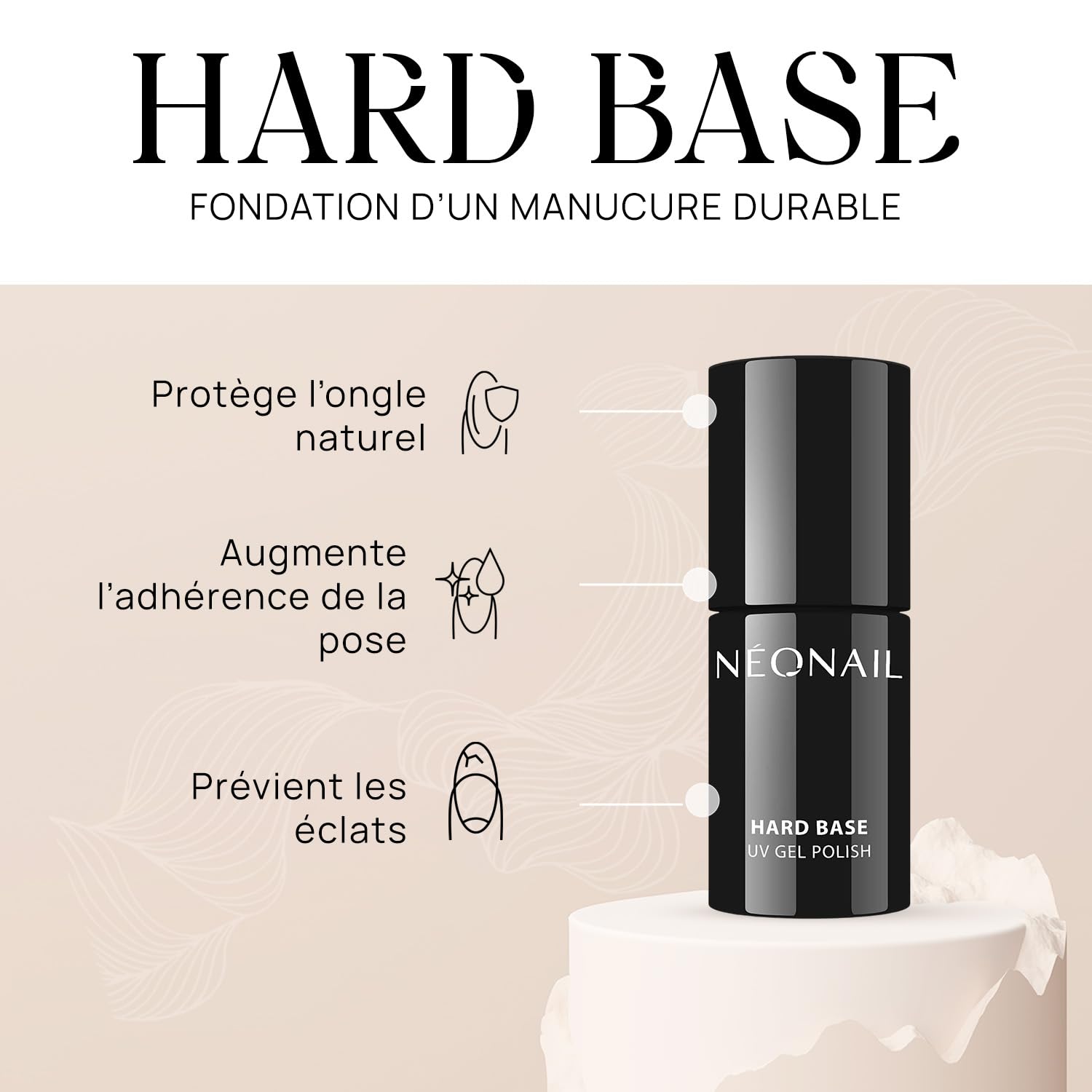 NÉONAIL UV Set Hard Base 7,2 ml et Hard Top 7,2 ml - Vernis à Ongles - Base Coat - Top Coat - Gel Polish - Nail Art