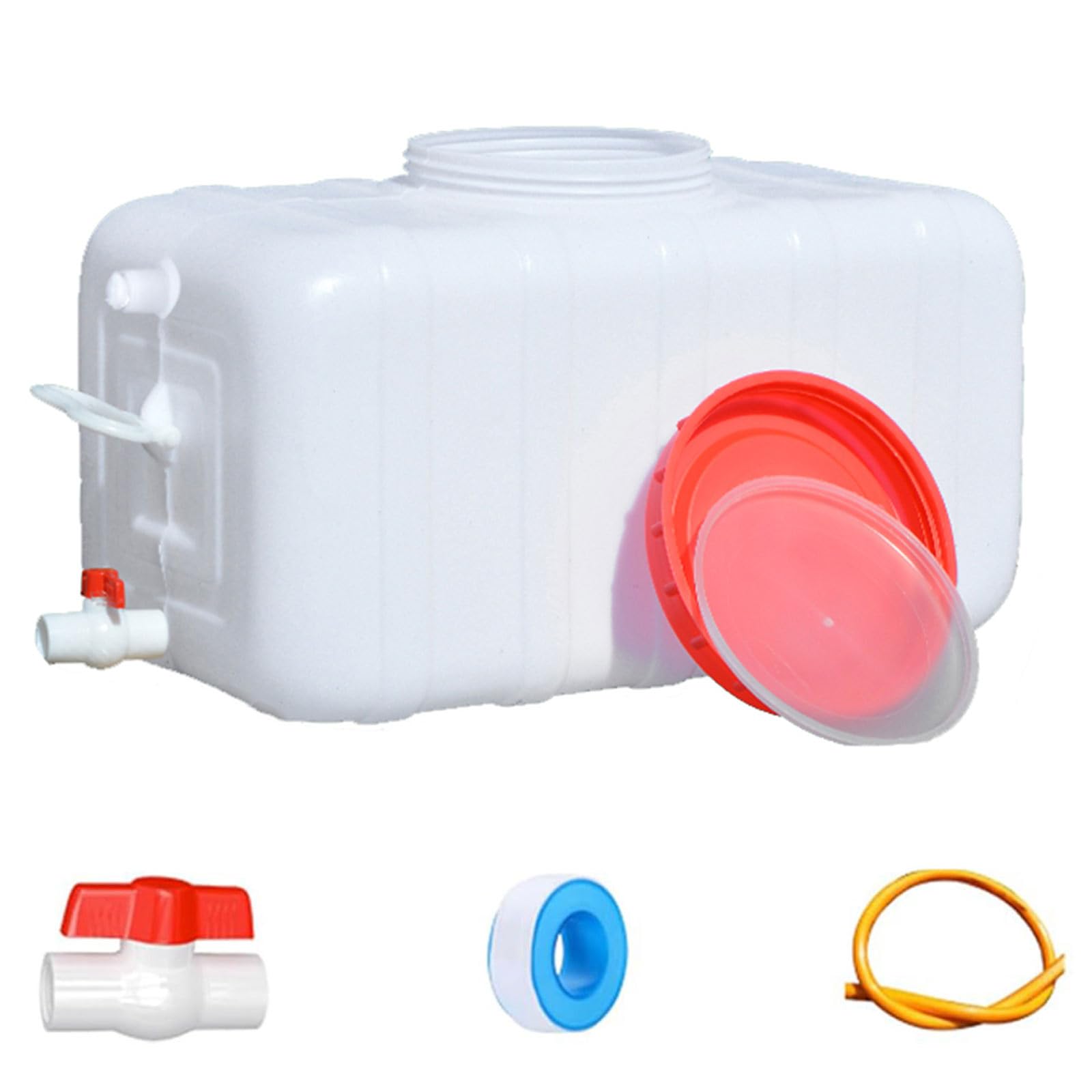 Tanica per Acqua da Campeggio in Plastica Grado Alimentare, Secchiello Serbatoio per Acqua con Rubinetto Deposito D'Acqua per Pesca, Feste, Camper(Size:110L,Color:bianco)