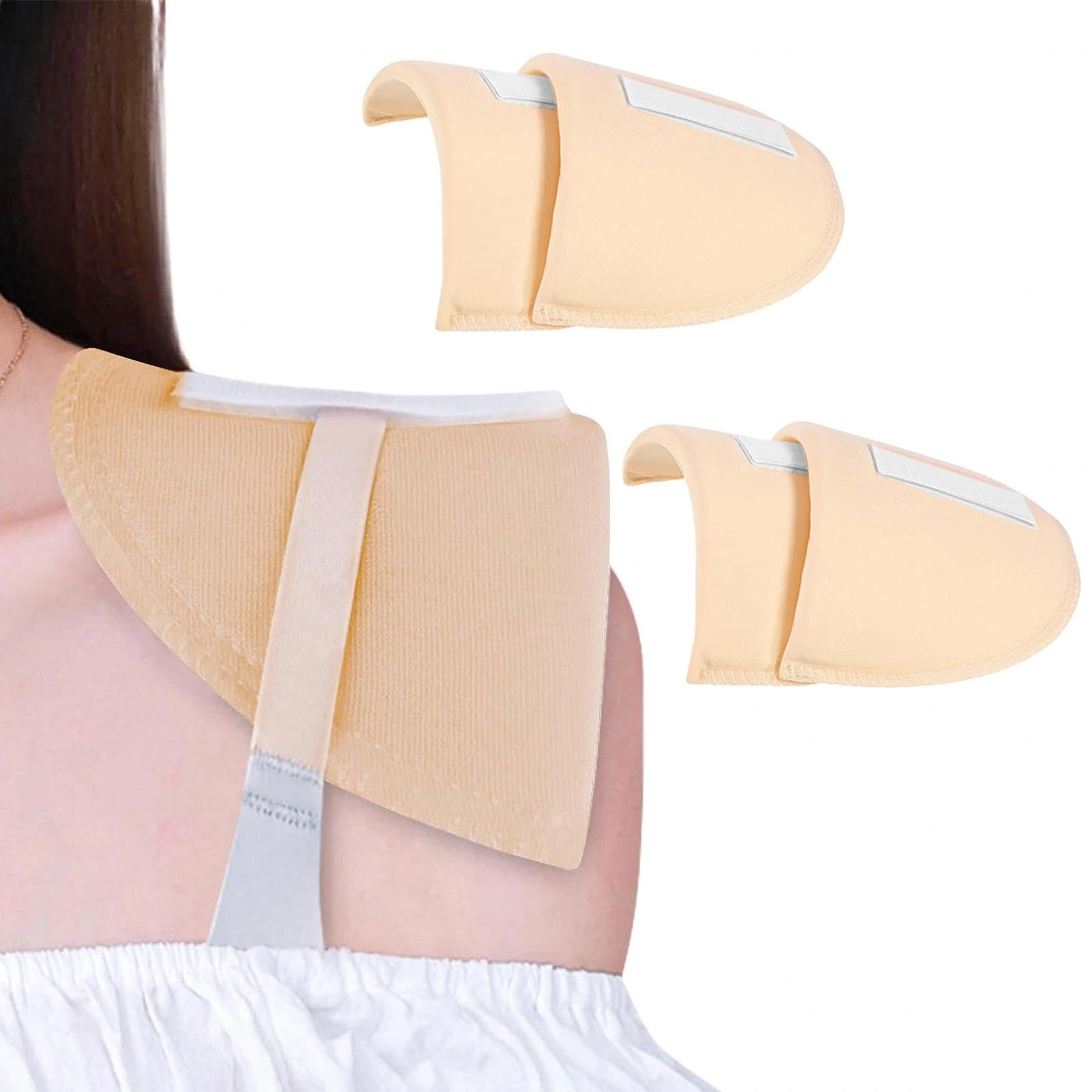 VOOSFSIE 2 Pairs Shoulder Pads, Breathable Sponge Enhancer Thickness 1.5cm Sewing Supplies, Anti-Slip Detachable High Low Shoulders Sponge Pad for Women Men Blazer Clothes Sewing Accessories