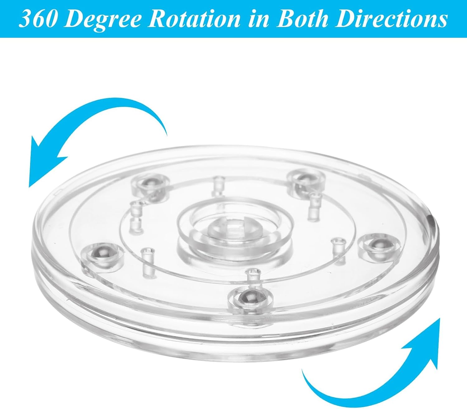 6 PCS 4 Inch Lazy Susan Turntable Clear Acrylic Lazy Susan Turntable Organizer Small Lazy Susan Acrylic Ball Bearing Rotating Tray for Spice Rack Cake Makeup Table Decorating