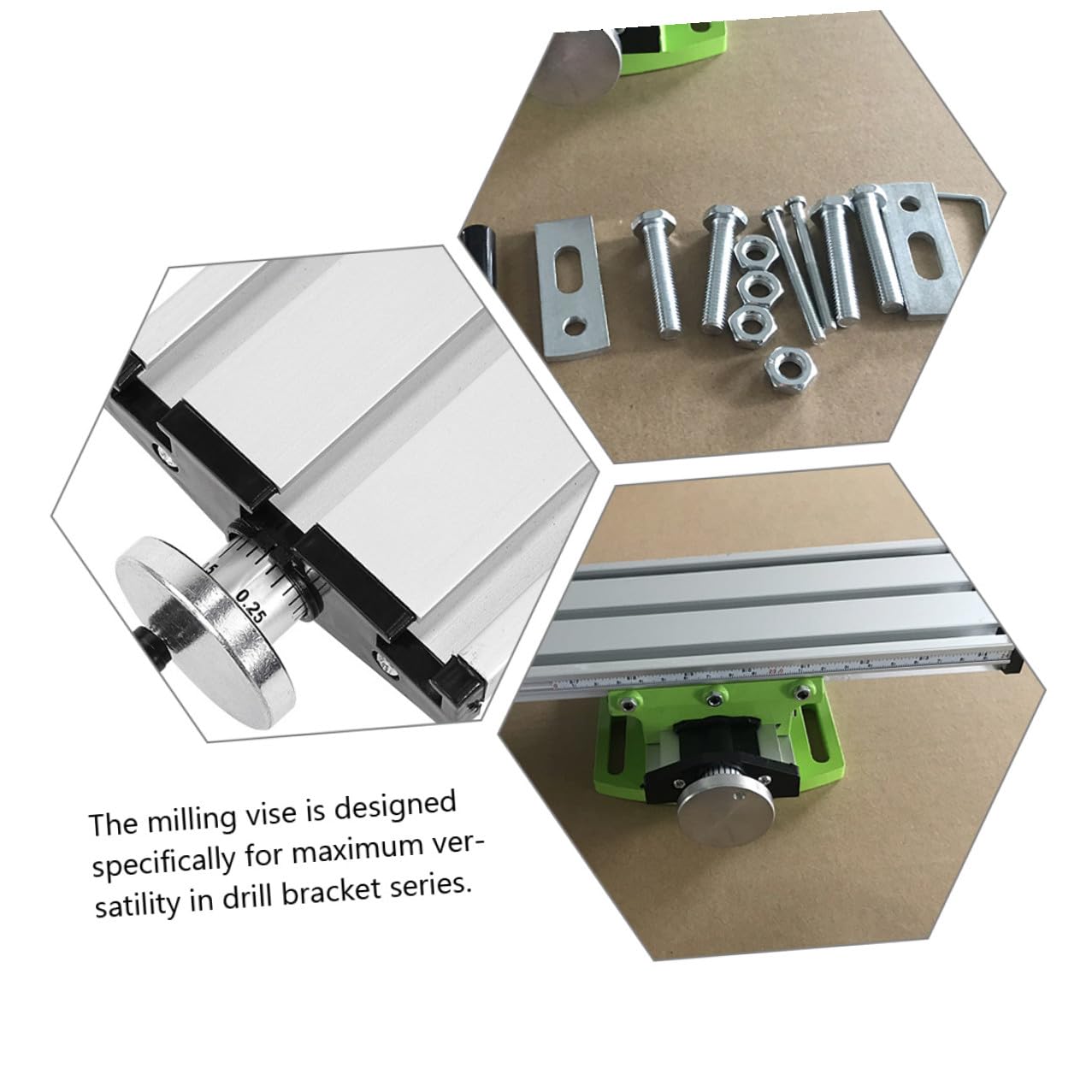 POPETPOP Mini para Fresadora de 2 Ejes Ajustable Aleación de Aluminio y Abs Mesa de Trabajo Transversal para Taladro Eléctrico Banco de Trabajo Compuesto Multifuncional 310 Mm Uso
