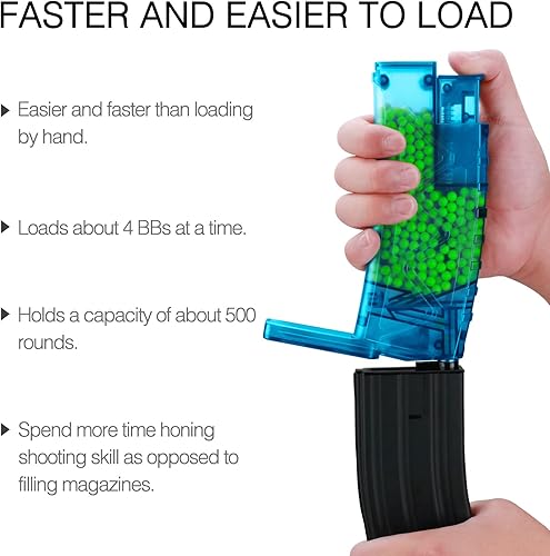 Miniatura 2 de Ludex Cargador de velocidad de Airsoft de 0.236 in para pistolaSMGRifle-Size Mag, 500 rondas de gran capacidad Airsoft BB cargador de velocidad con