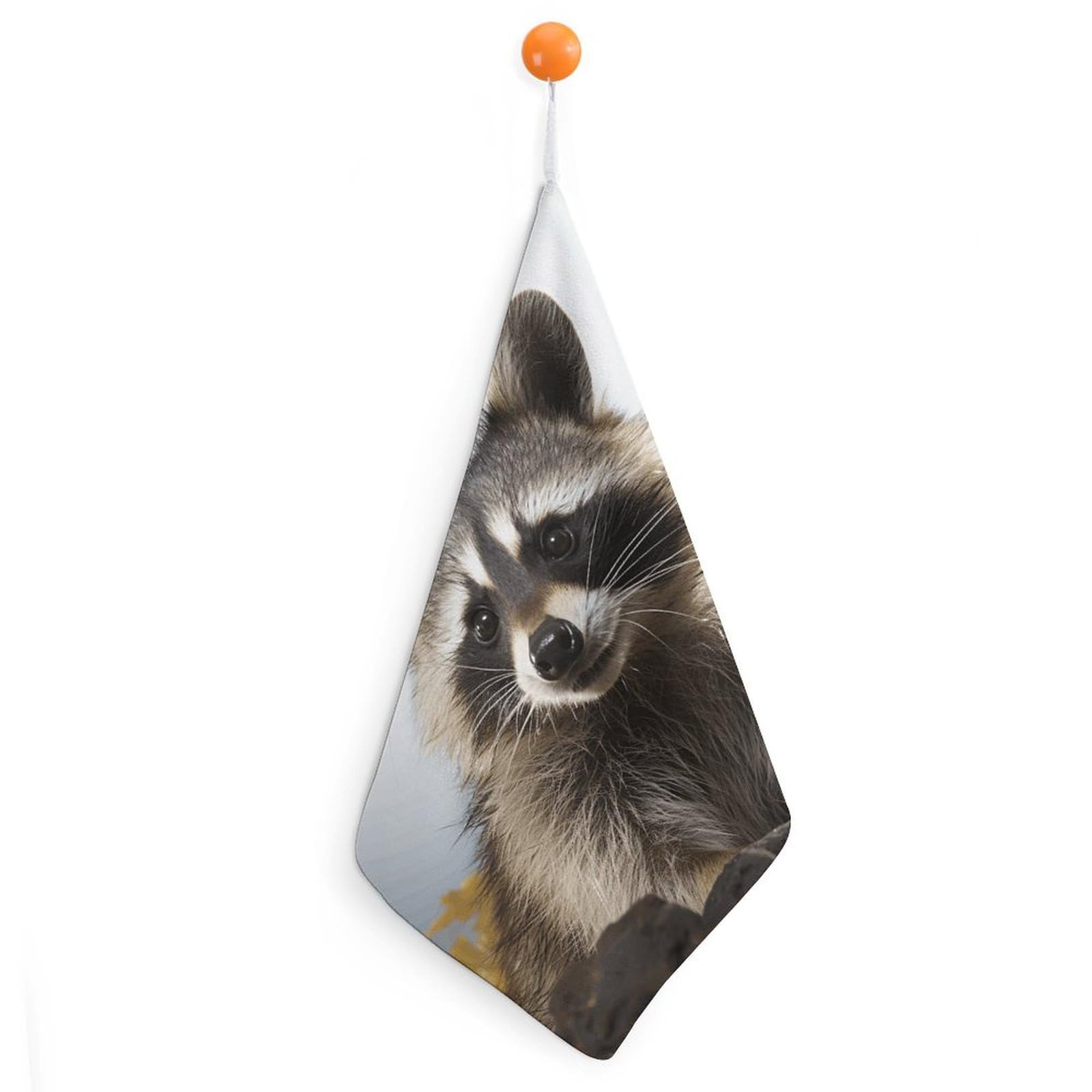 VstaDank Hairy Raccoon Hand Towel Skin Friendly Face Towel Machine Washable Washcloth Reusable Makeup Remover Cloth Soft Feel Fingertip Towels Multi-Purpose Wash Cloth for Bathroom