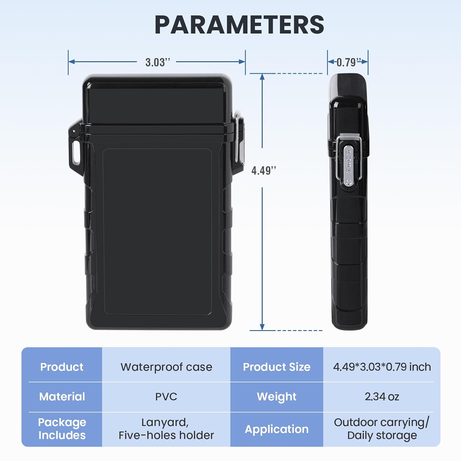 Waterproof Case, Portable Holder Case, Airtight Container with Removable Holder/Lanyard, EDC Storage Box for 110mm Size - Sealed Organizer for Men Women, Outdoor Survival Accessories Hiking Camping