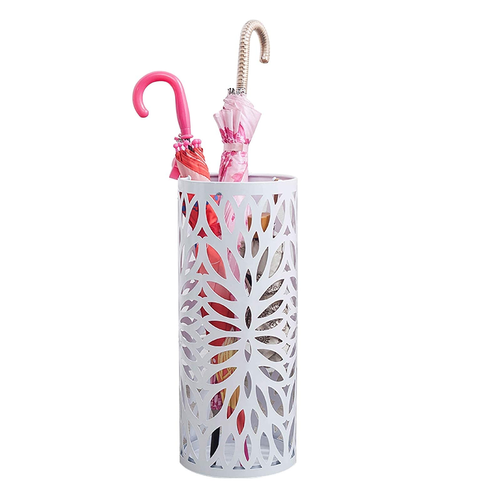 Umbrella Holder Umbrella Stand,Umbrella Holder,Gold, White, Black,Umbrella Racks,Hollow-Carved Design,Round,Umbrella Holder,Used in Library, Student Dormitory (Color (Black)