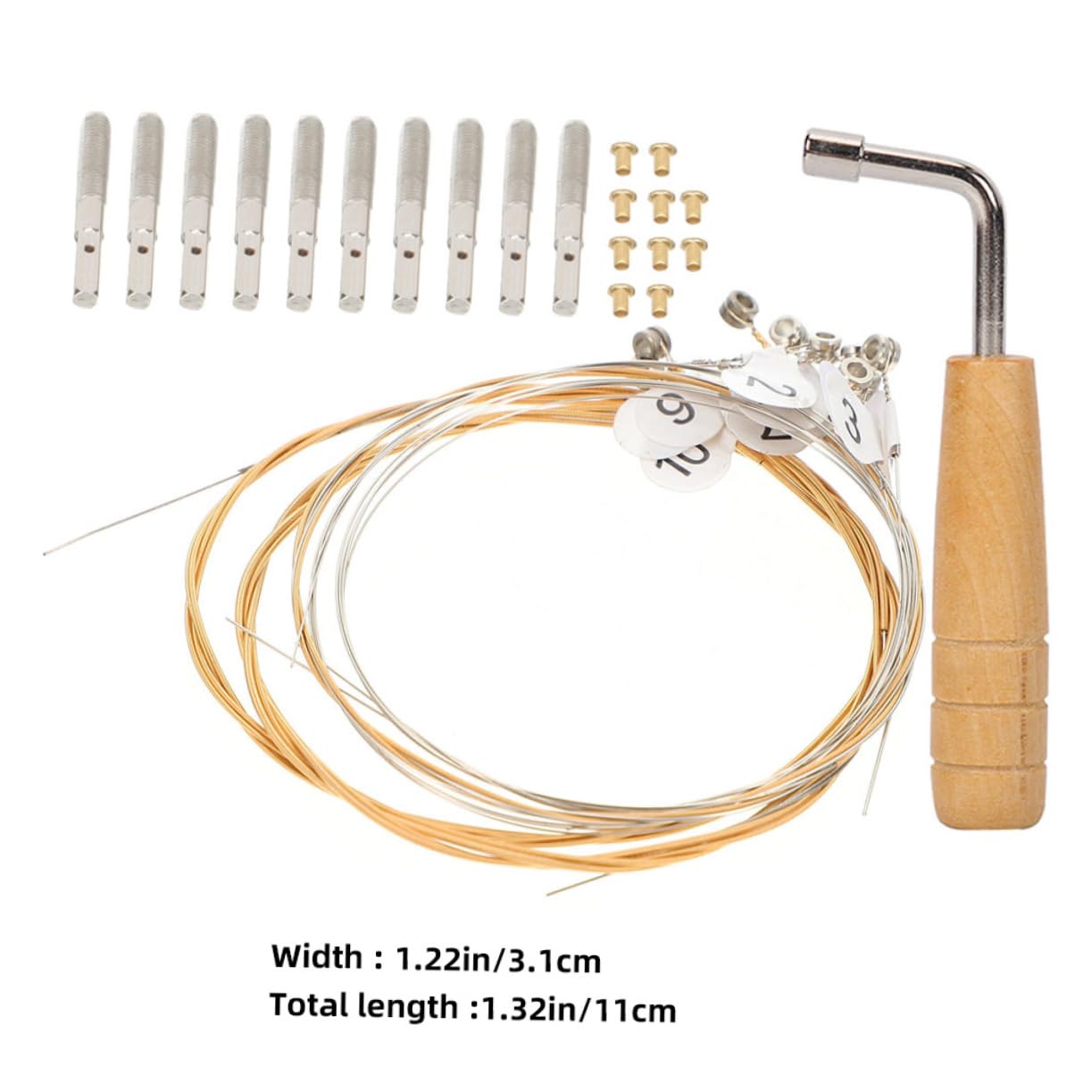 ULDIGI 1Set Practical Lyre Strings with Tuning Wrench and Replacement Pegs for Easy Lyre Tuning Durable and Reliable Musical Instrument Accessories